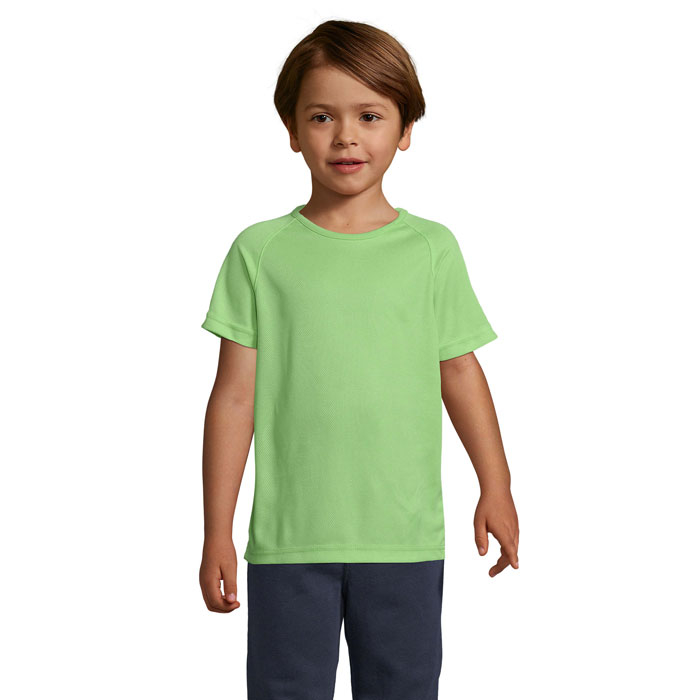 Tshirt enfant respirant publicitaire polyester 140g - SPORTY Vert pomme